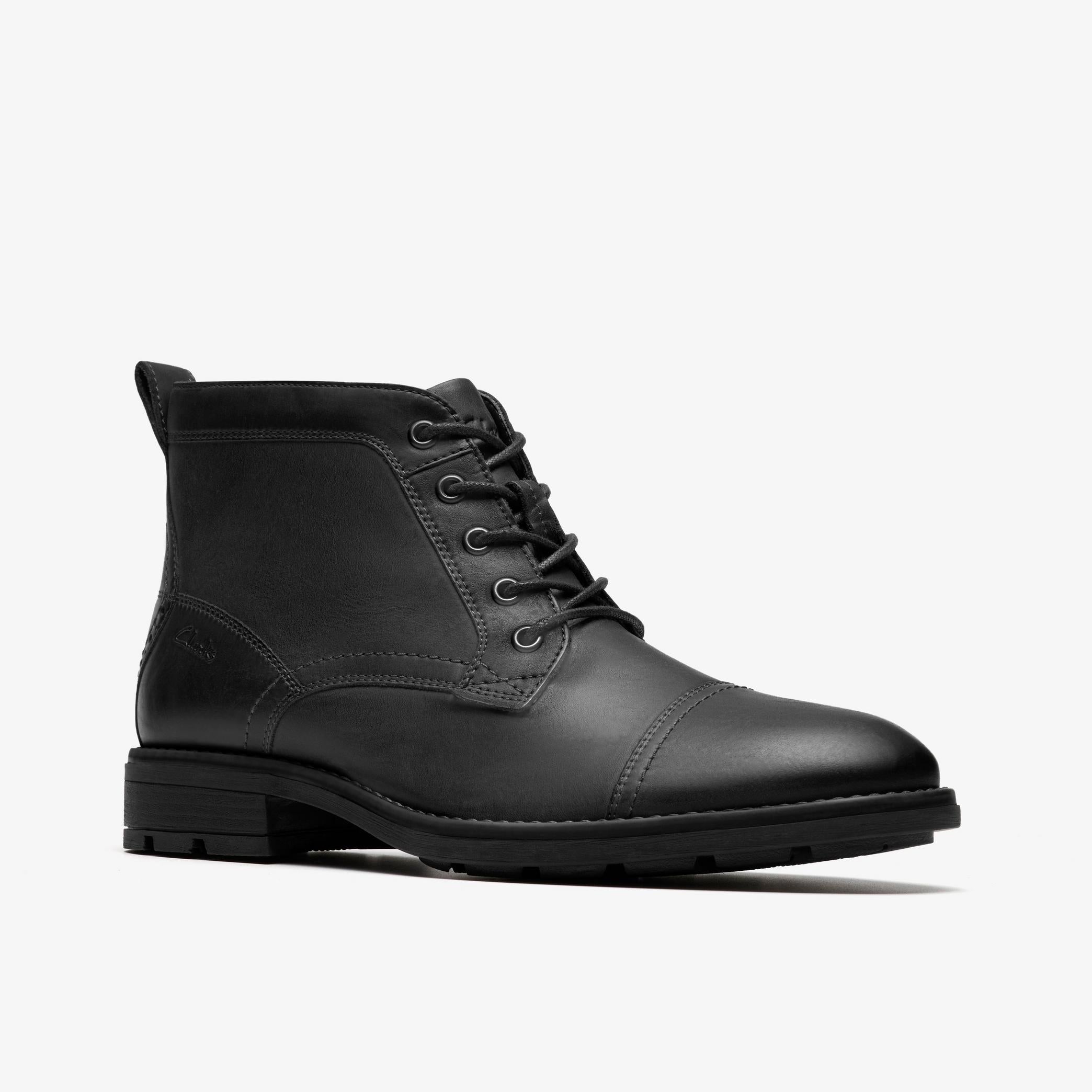 [26184820] MENS CLARKS EMMET ZIP 'BLACK DISTRESSED'