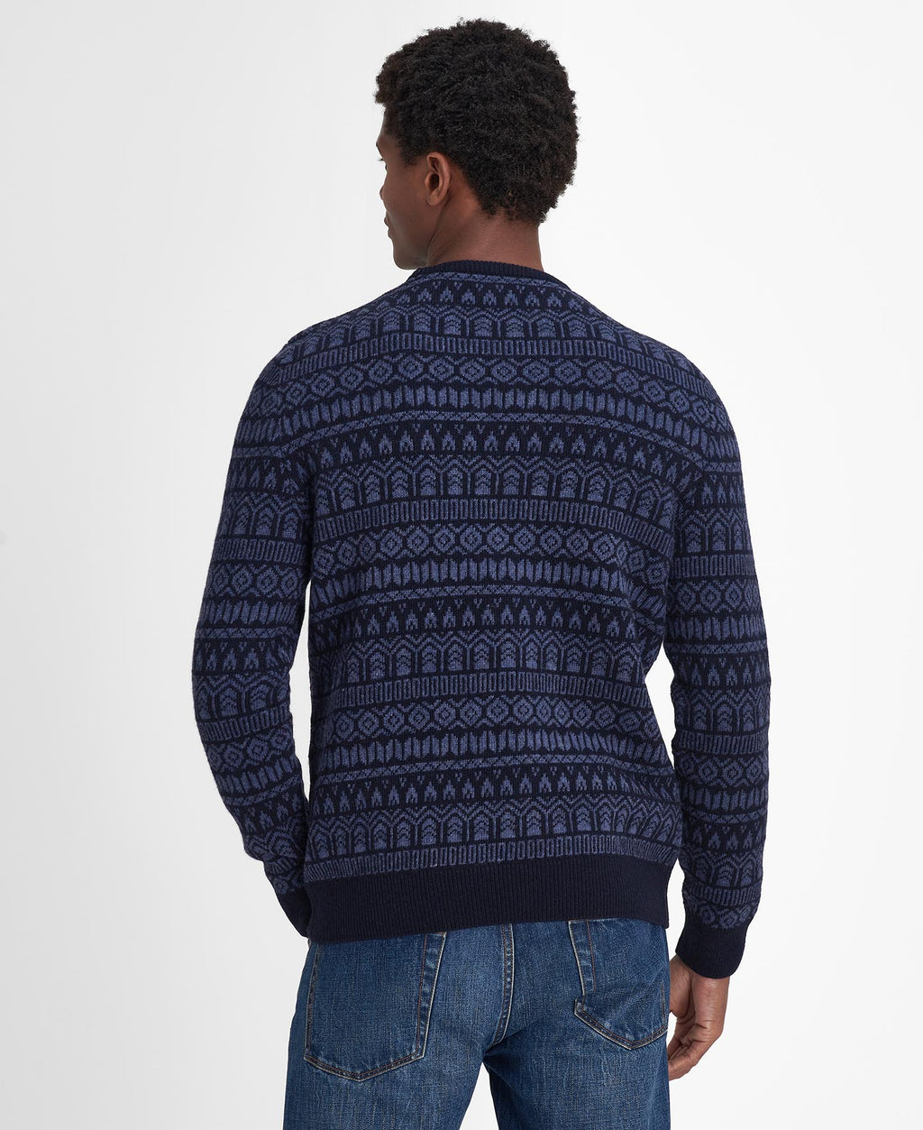 [MKN1579NY91] MENS BARBOUR STONEBECK FAIRISLE CREW NECK JUMPER