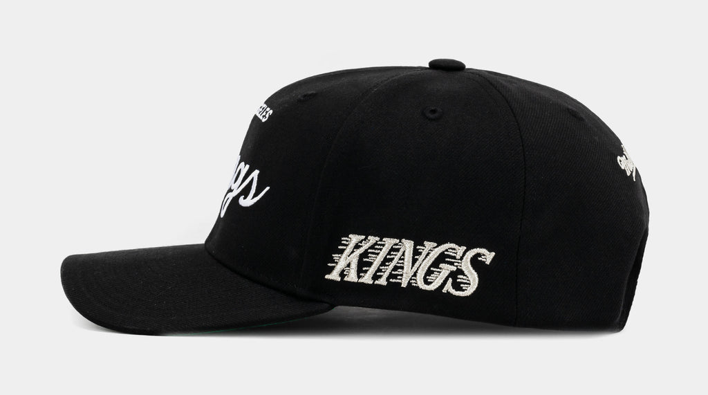 MENS MITCHELL & NESS NHL TEAM SCRIPT SNAPBACK KINGS - BLACK