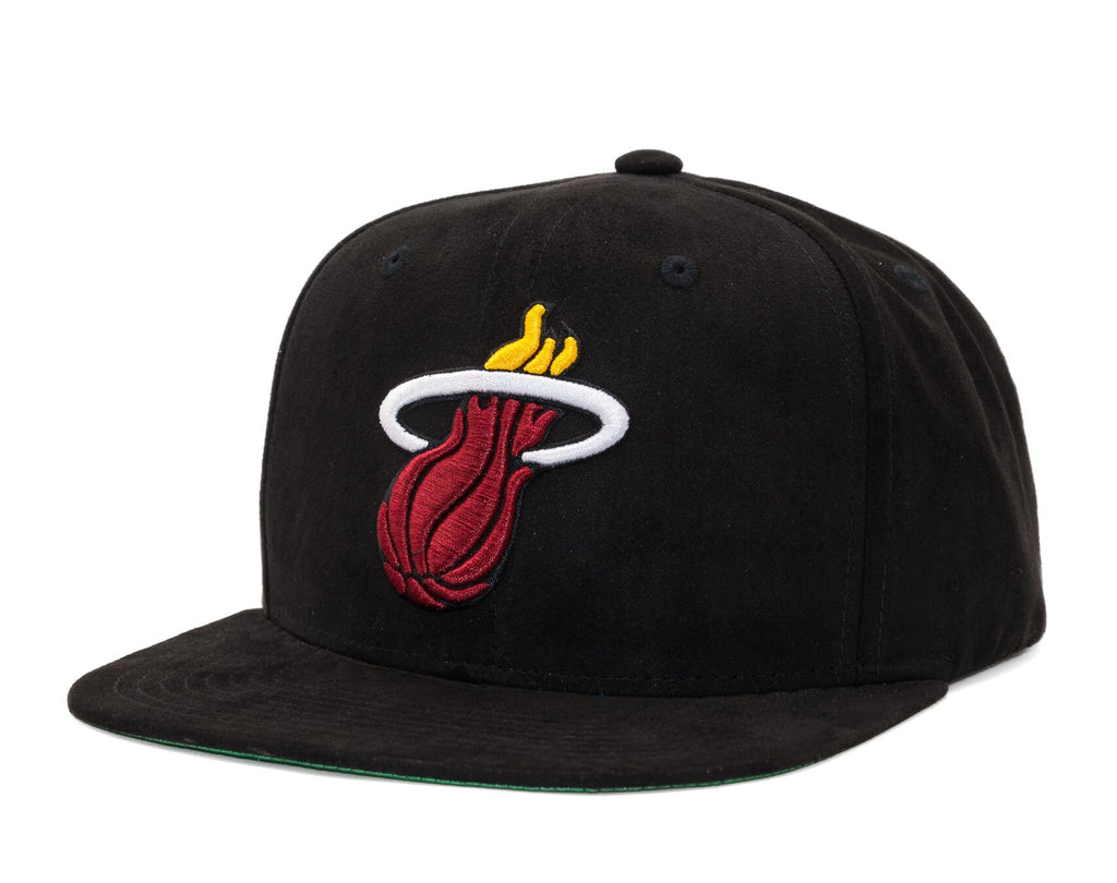 MENS MITCHELL & NESS NBA SWEET SUEDE SNAPBACK HEAT