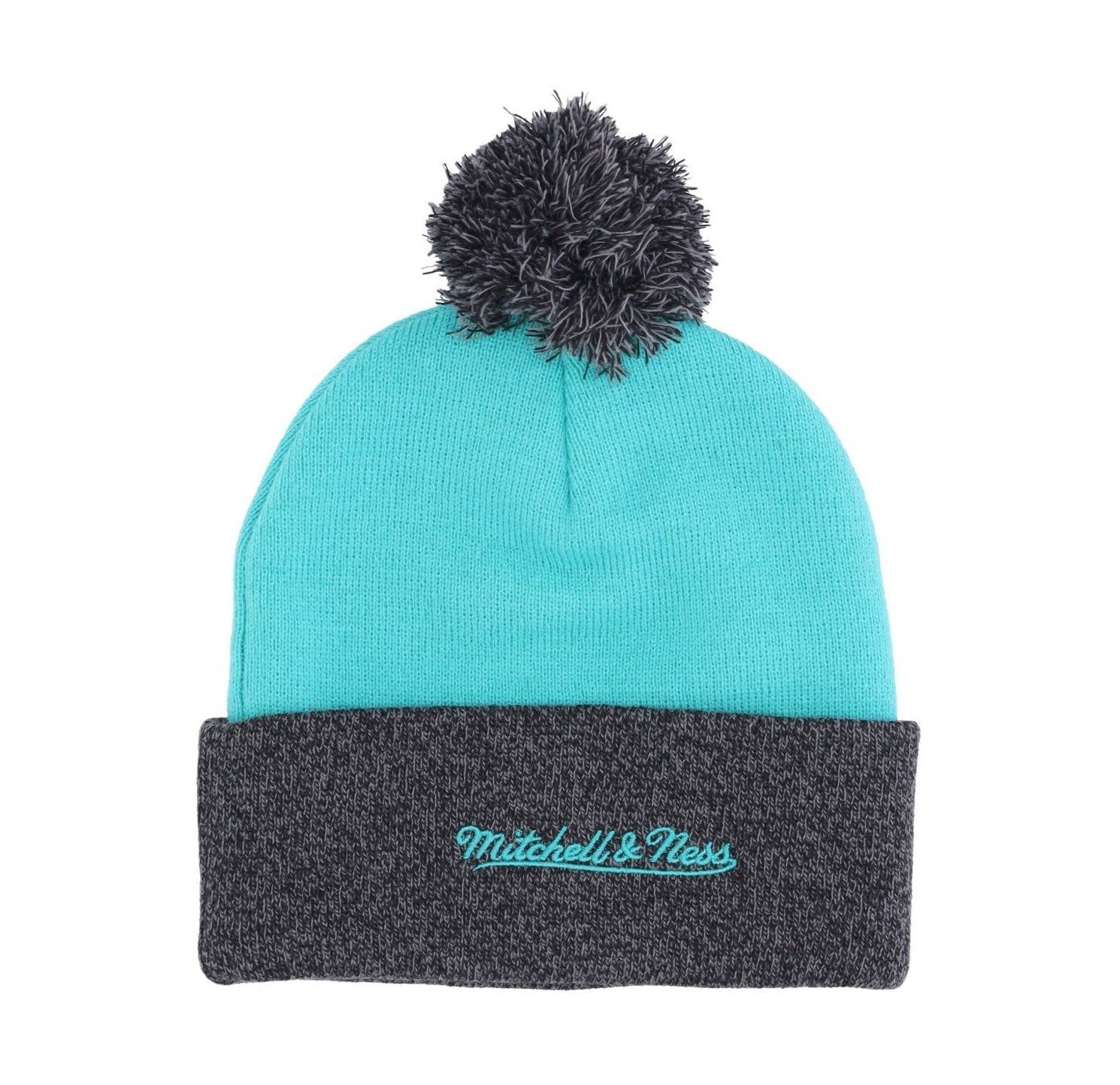 MENS MITCHELL & NESS NBA 2 TONE POM BEANIE HWC SPURS - TEAL