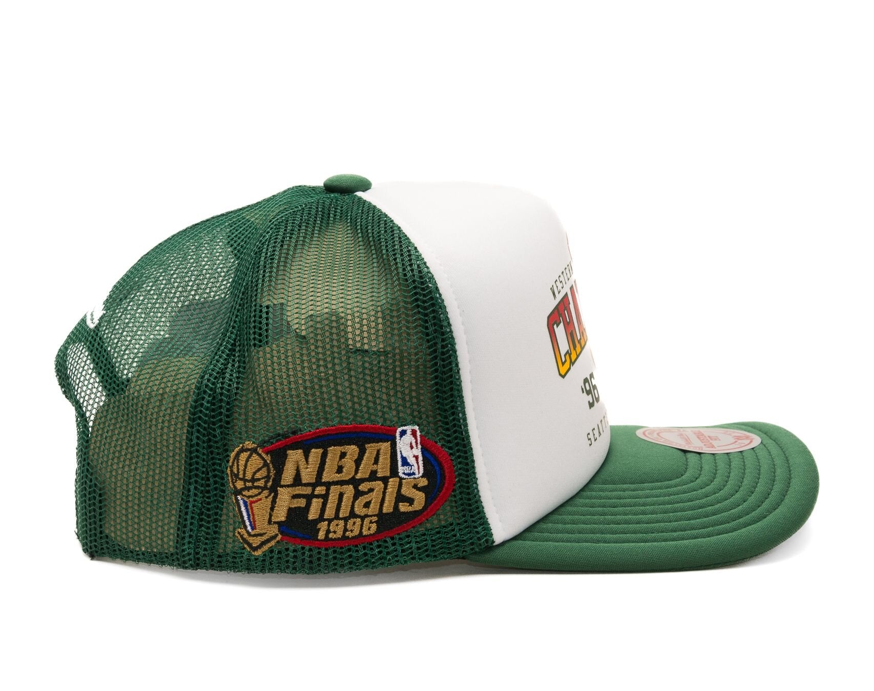MENS MITCHELL & NESS NBA CHAMPIONS TRUCKER HWC SUPERSONICS - WHITE
