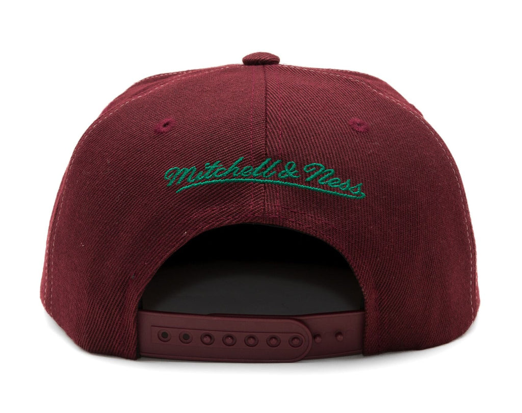 MENS MITCHELL & NESS NHL FULL FRONTAL SNAPBACK VNTG DUCKS - PLUM