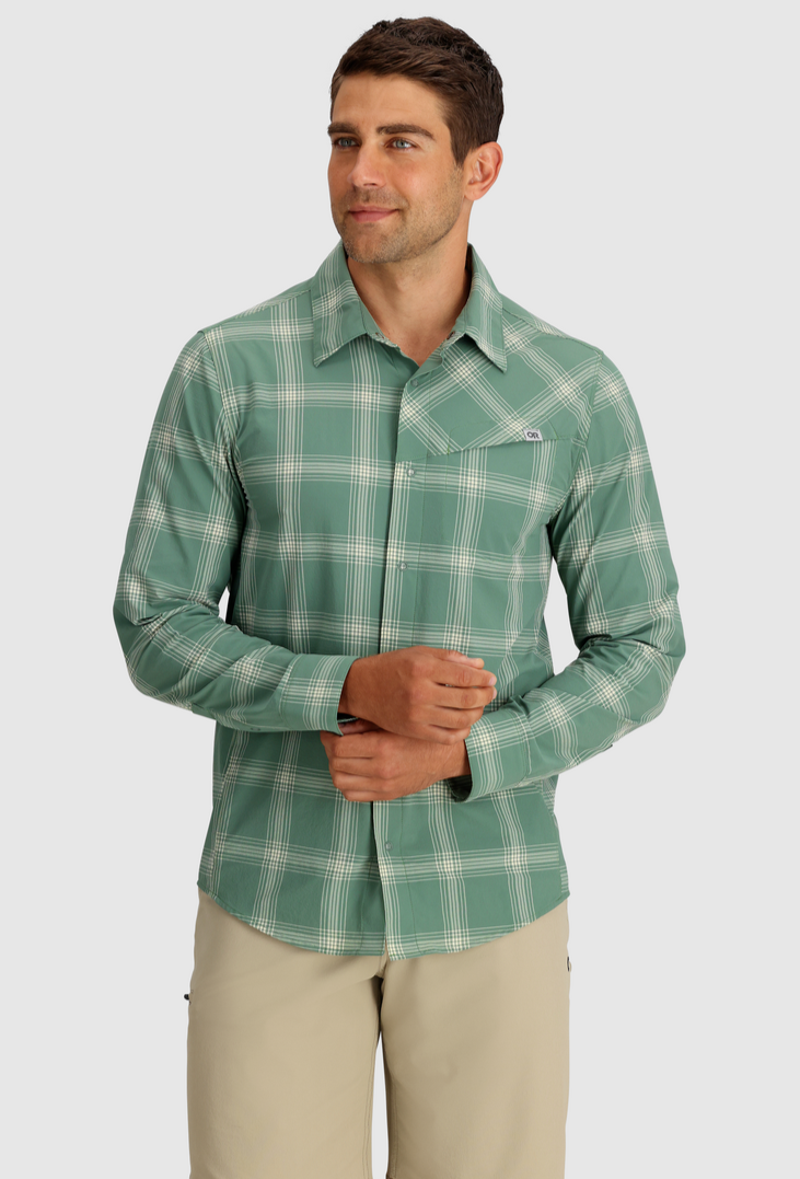 [282279-2708] MENS OUTDOOR RESEARCH ASTROMAN BUTTON LONG SLEEVE UPF 30 SUN SHIRT