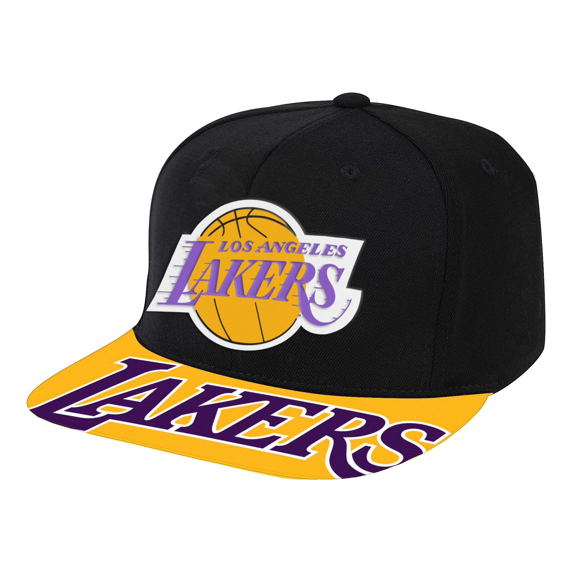 MENS MITCHELL & NESS NBA SWINGMAN POP SNAPBACK HWC LAKERS - BLACK-YELLOW