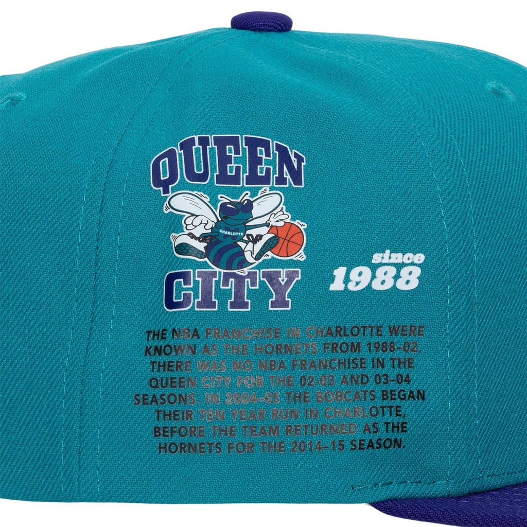 MENS MITCHELL & NESS NBA TEAM ORIGINS SNAPBACK HWC HORNETS - TEAL