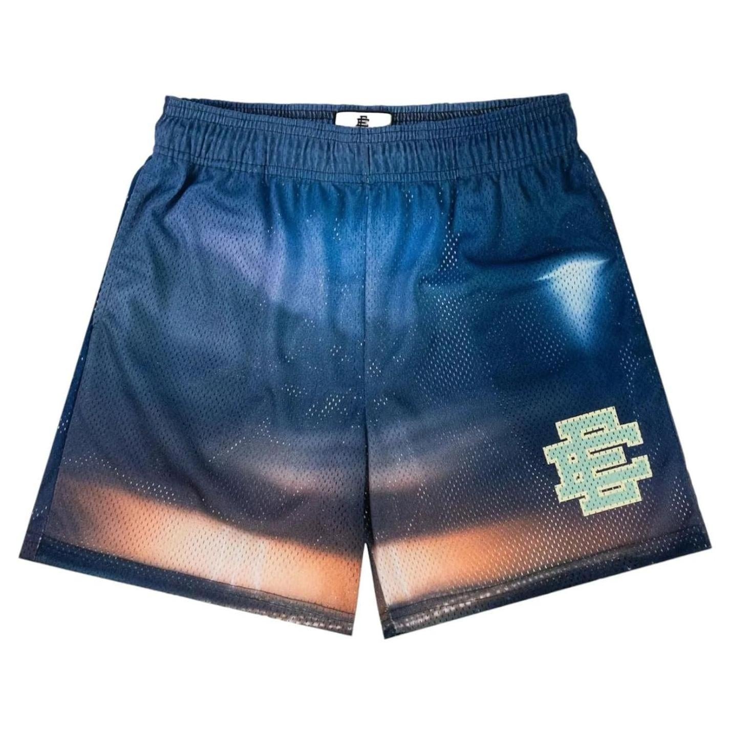 [SHDJOMSH-BLUFOA] MENS ERIC EMANUEL EE SHORTS STRAW ON A MIRROR ARYO TOH DJOJO FW23