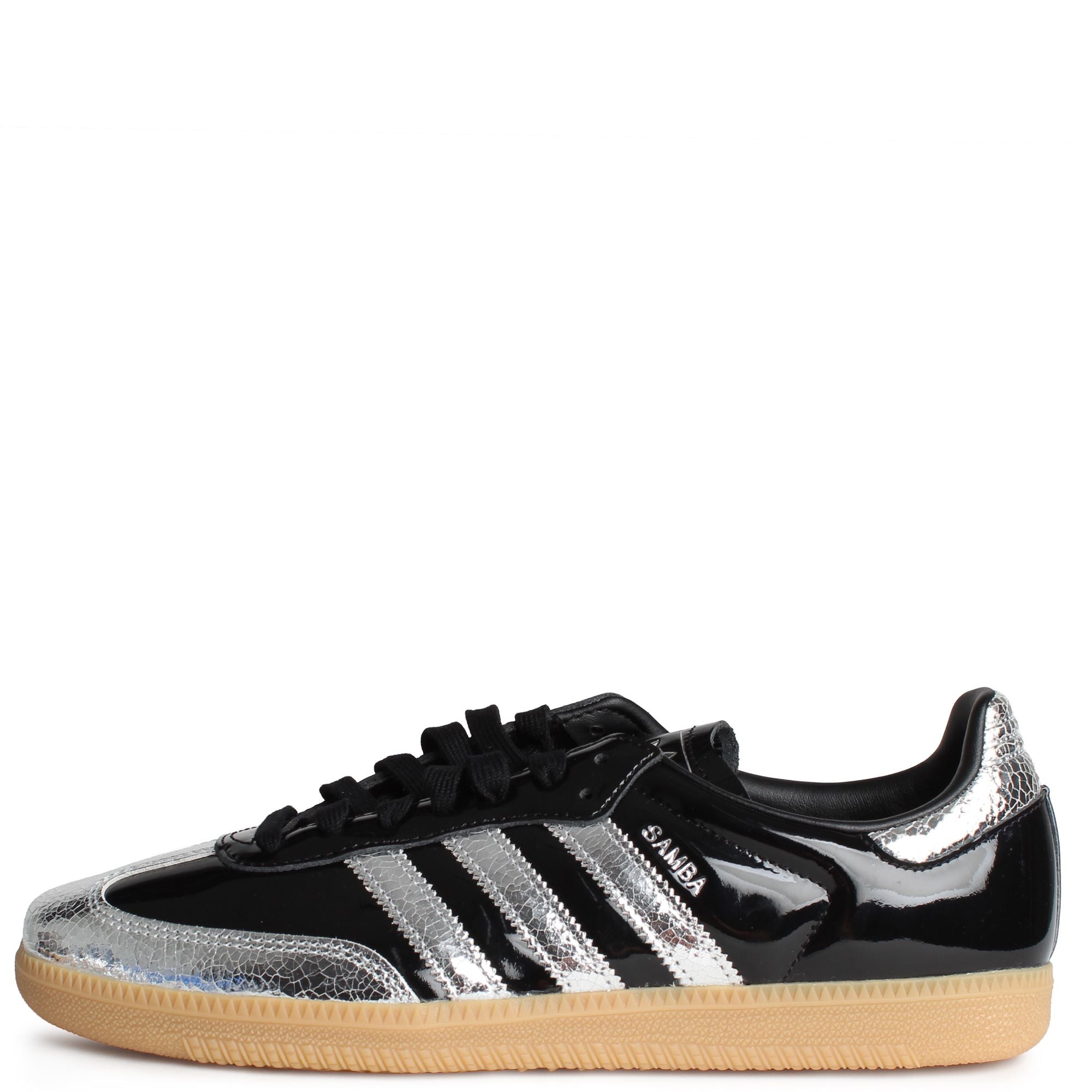 [KI0172] MENS ADIDAS SAMBA OG 'PATENT BLACK SILVER METALLIC'