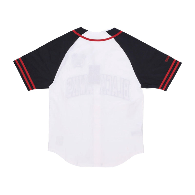 MENS MITCHELL & NESS NHL PRACTICE DAY BUTTON FRONT JERSEY BLACKHAWKS