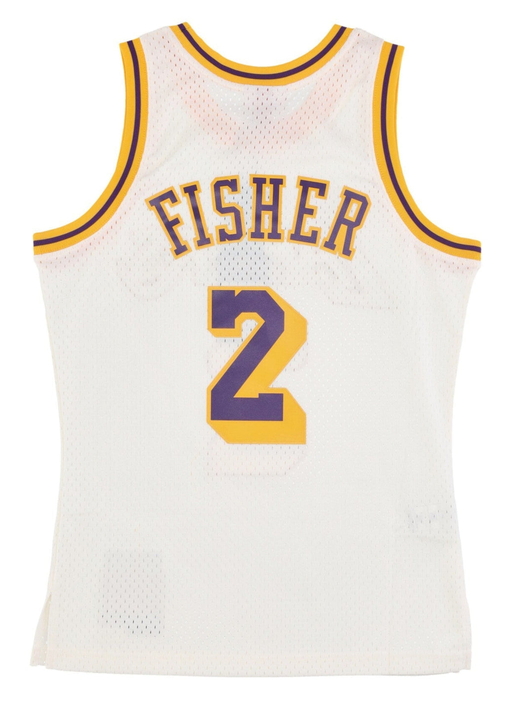 MENS MITCHELL & NESS CREAM TEAM COLOR SWINGMAN JERSEY LAKERS 1996 DEREK FISHER