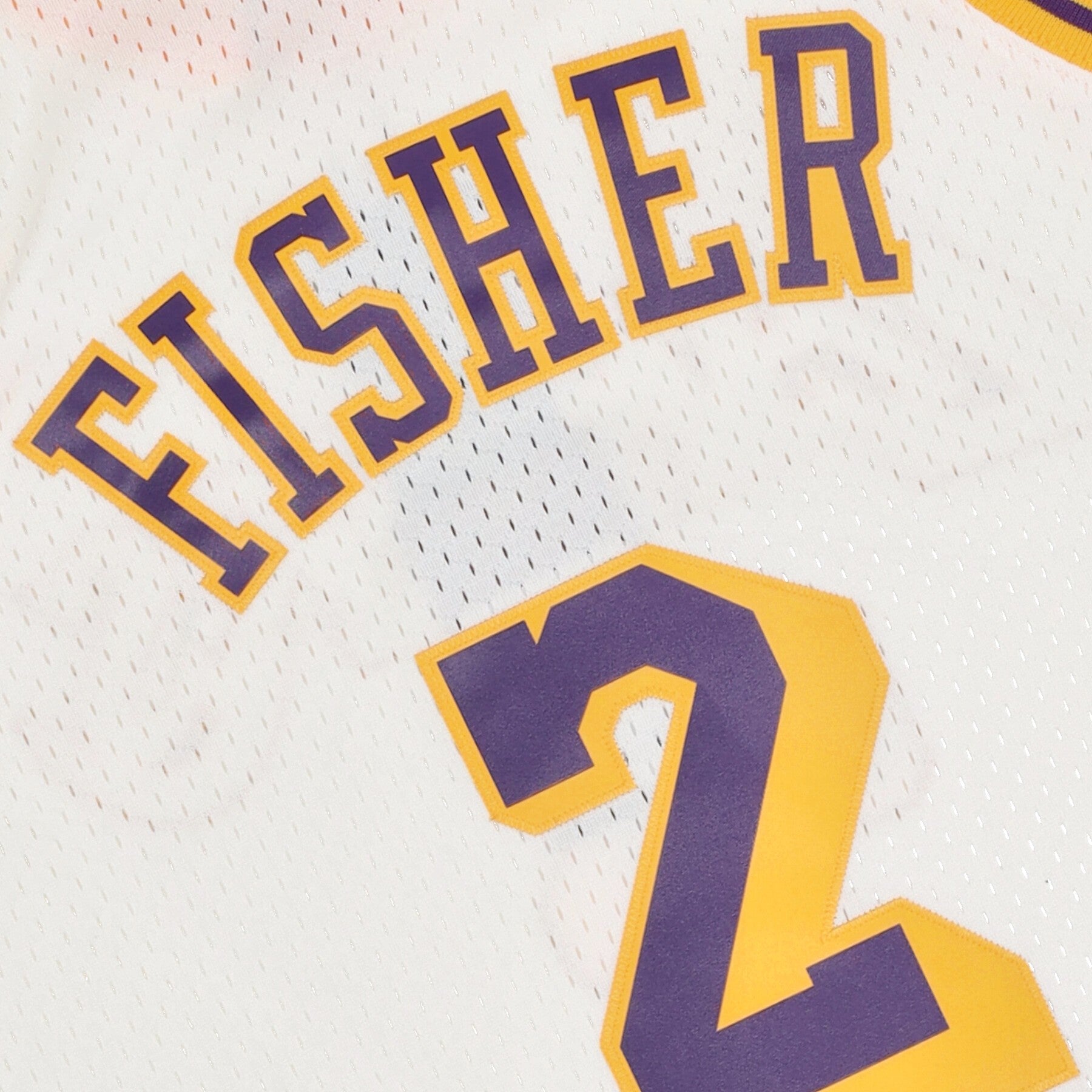 MENS MITCHELL & NESS CREAM TEAM COLOR SWINGMAN JERSEY LAKERS 1996 DEREK FISHER