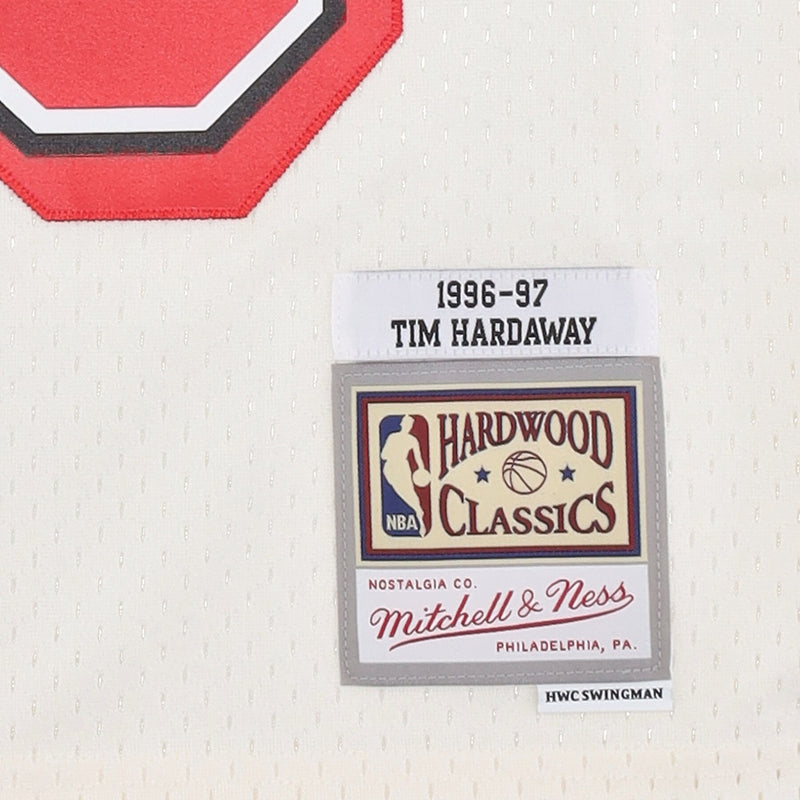 MENS MITCHELL & NESS CREAM TEAM COLOR SWINGMAN JERSEY HEAT 1996 TIM HARDAWAY