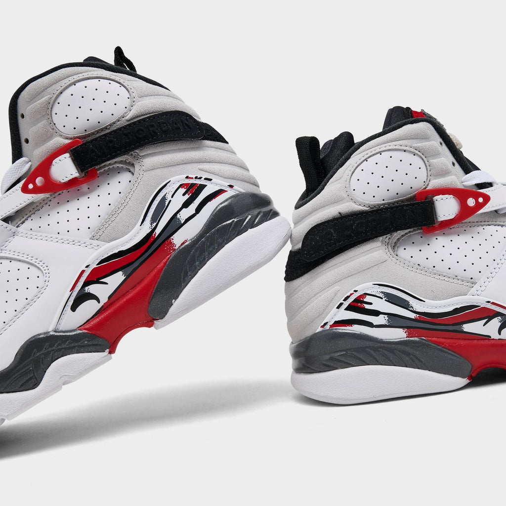 [305368-100] GRADE SCHOOL AIR JORDAN RETRO 8 'WHITE TRUE RED (2025)'