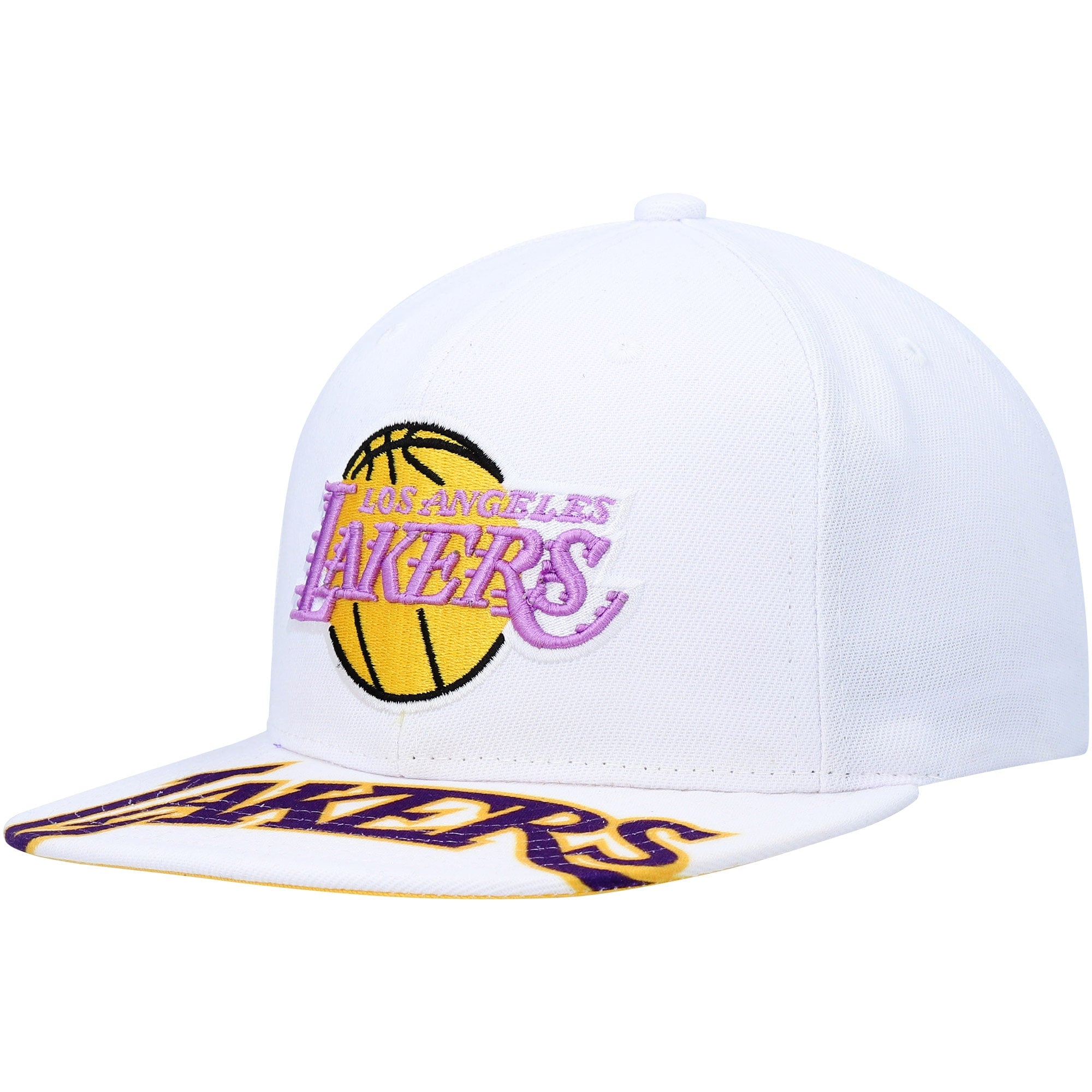 MENS MITCHELL & NESS NBA SWINGMAN POP SNAPBACK HWC LAKERS - WHITE