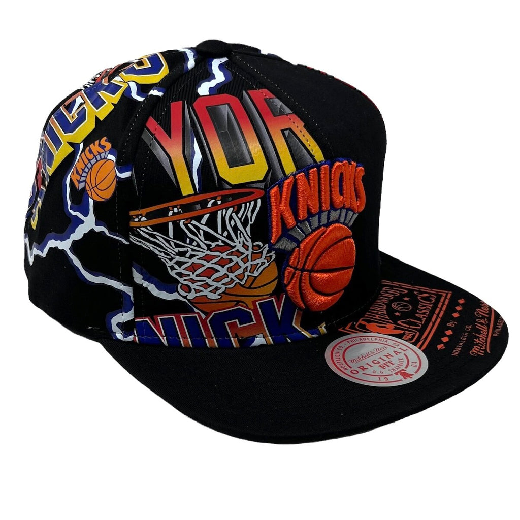 [HHSS3458-NYKYYPPPBLCK] MENS MITCHELL & NESS NBA NY KNICKS SHIRT REMIX SNAPBACK