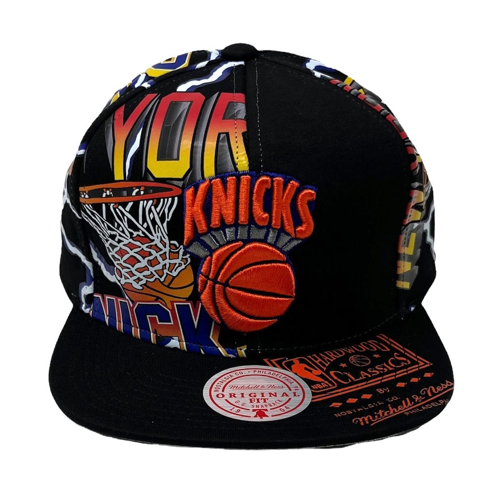 [HHSS3458-NYKYYPPPBLCK] MENS MITCHELL & NESS NBA NY KNICKS SHIRT REMIX SNAPBACK