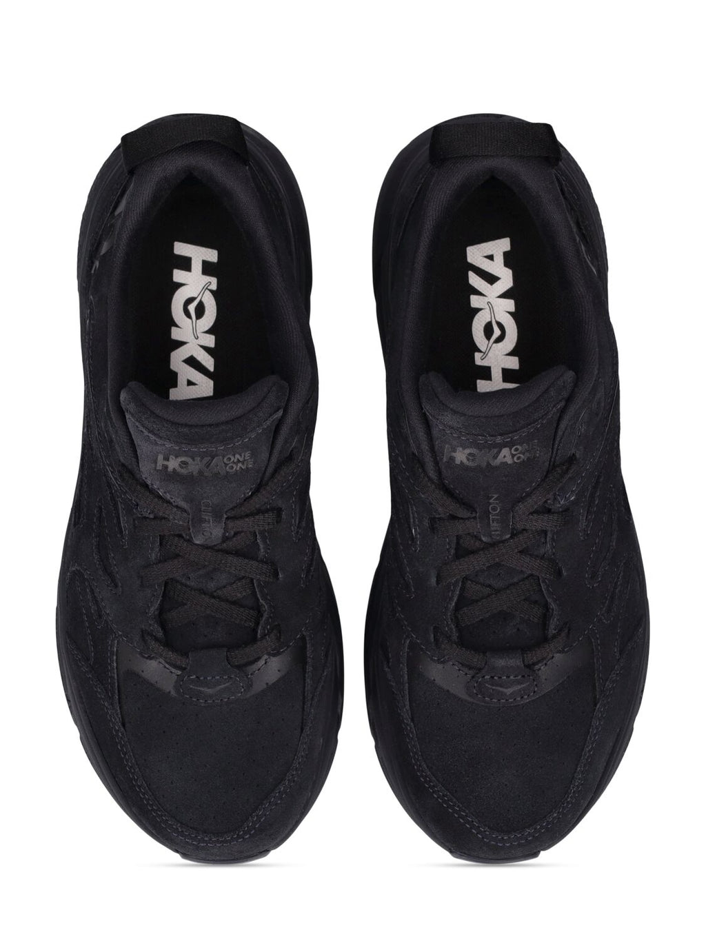[1122571-BBLC] Mens Hoka One One CLIFTON L SUEDE 'BLACK'