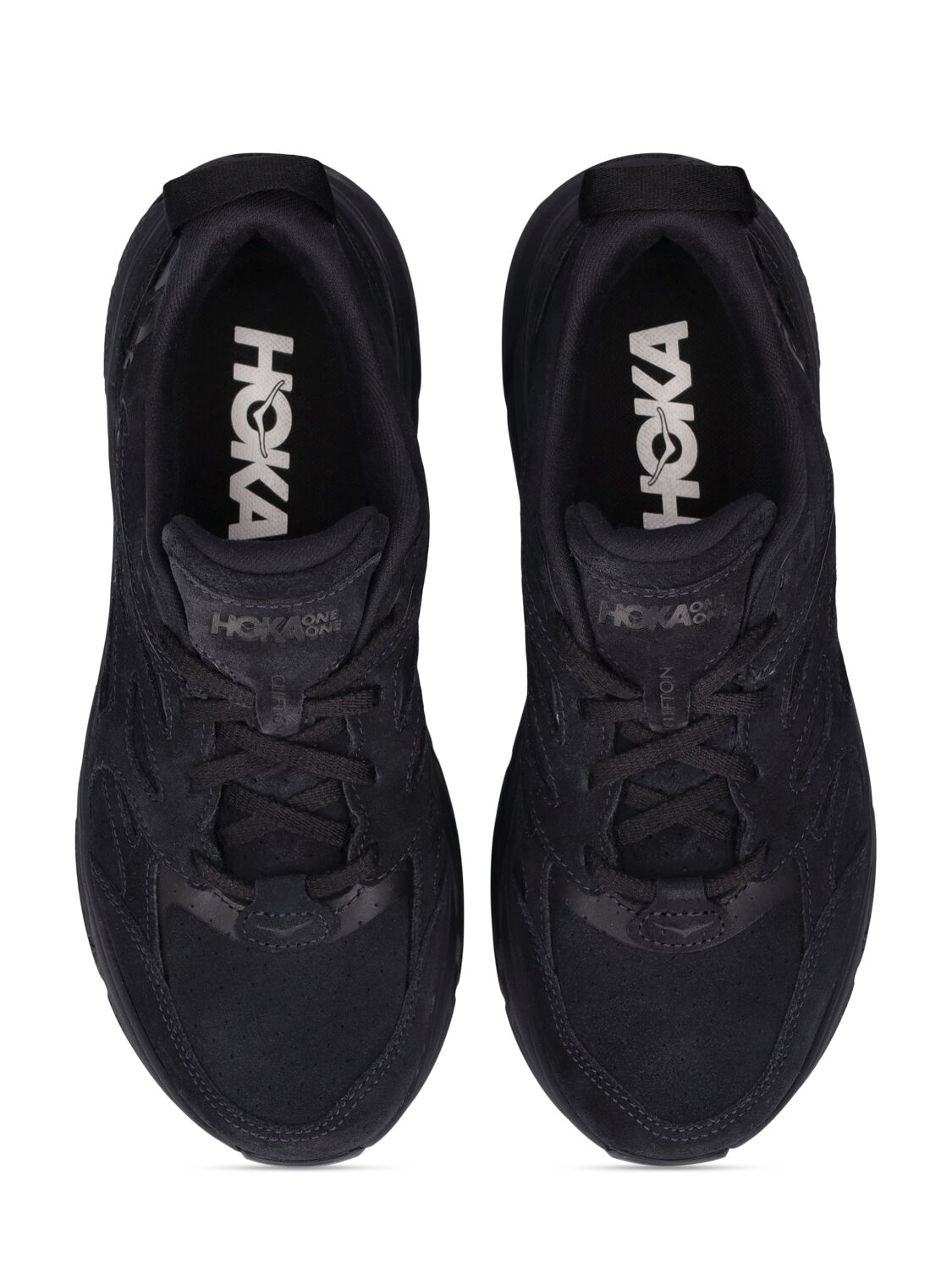 [1122571-BBLC] Mens Hoka One One CLIFTON L SUEDE 'BLACK'