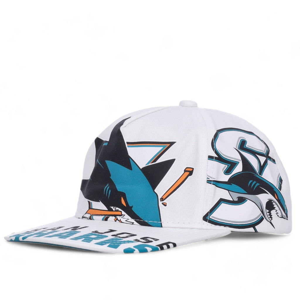 MENS MITCHELL & NESS NHL IN YOUR FACE DEADSTOCK SHARKS - WHITE