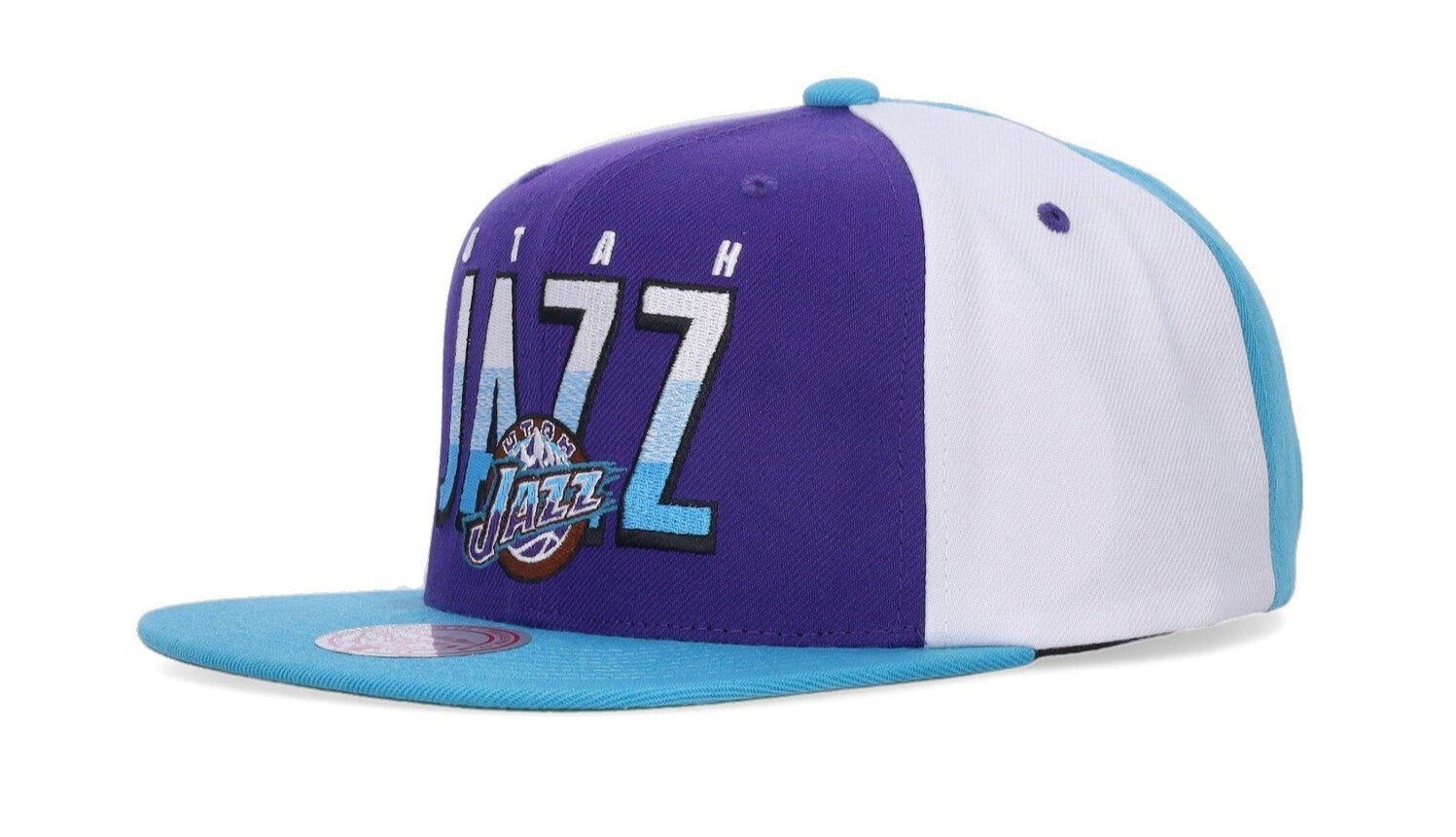 MENS MITCHELL & NESS NBA BILLBOARD 2 SNAPBACK HWC JAZZ - PURPLE-BLUE