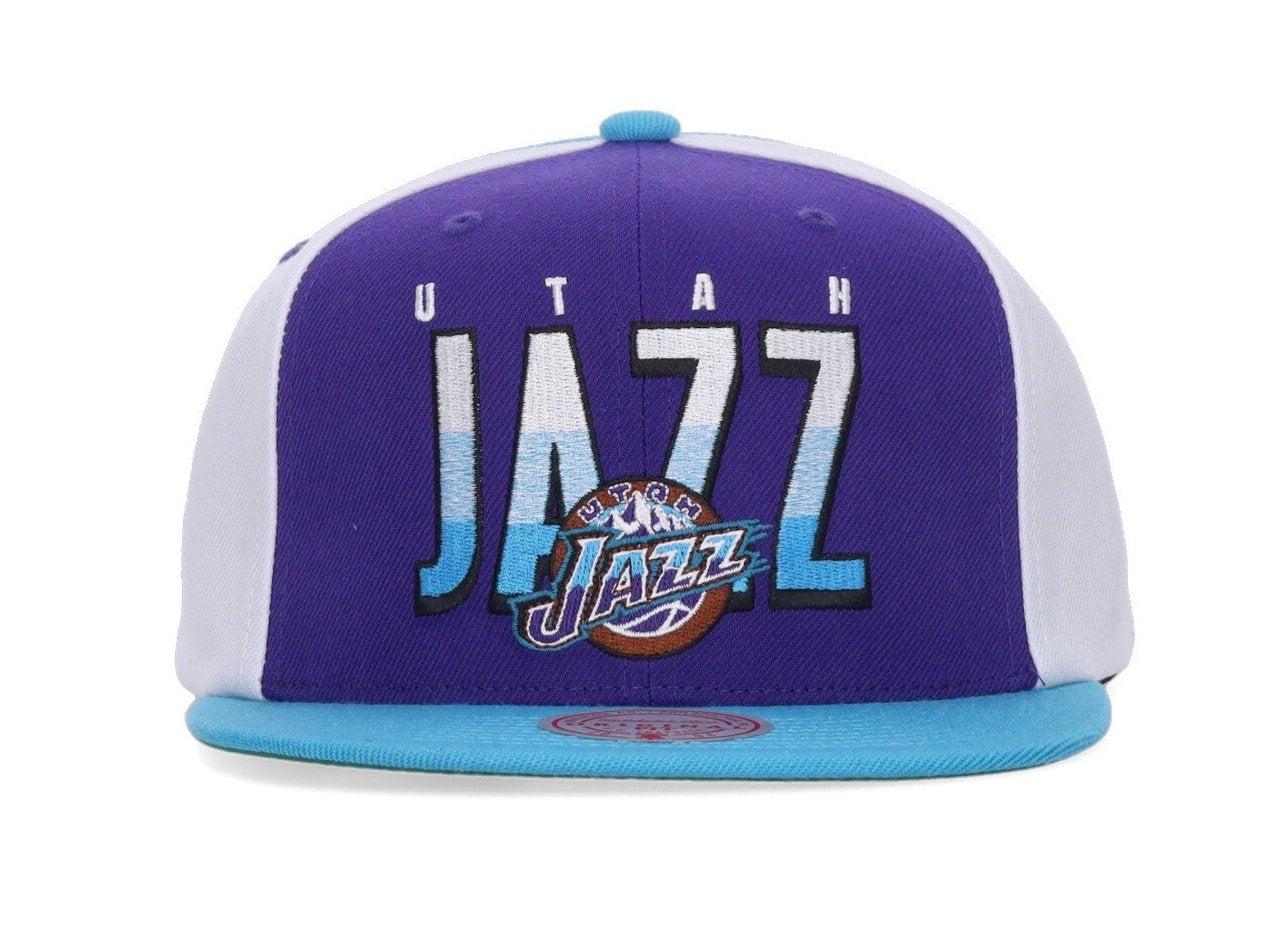 MENS MITCHELL & NESS NBA BILLBOARD 2 SNAPBACK HWC JAZZ - PURPLE-BLUE