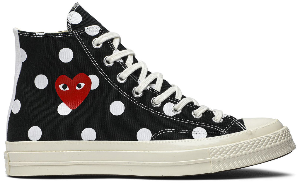 [157250C] MENS CONVERSE CHUCK TAYLOR ALL STAR 70 HI 'COMME DES GARCONS PLAY POLKA DOT BLACK'