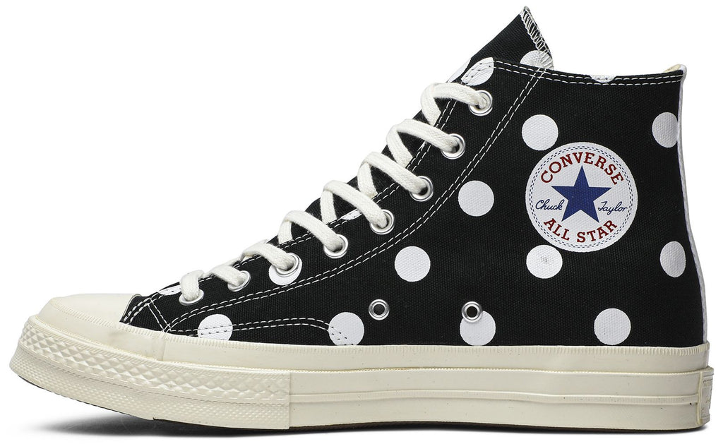 [157250C] MENS CONVERSE CHUCK TAYLOR ALL STAR 70 HI 'COMME DES GARCONS PLAY POLKA DOT BLACK'