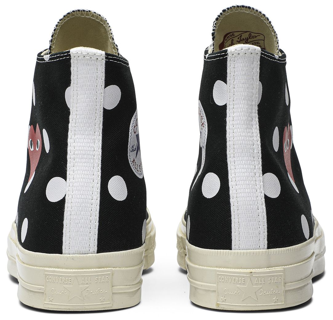 [157250C] MENS CONVERSE CHUCK TAYLOR ALL STAR 70 HI 'COMME DES GARCONS PLAY POLKA DOT BLACK'