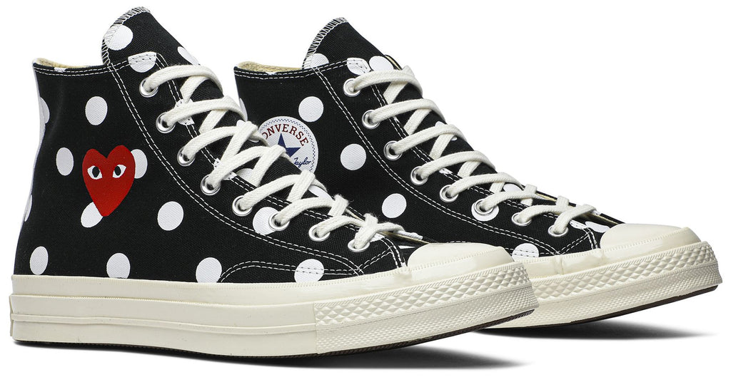 [157250C] MENS CONVERSE CHUCK TAYLOR ALL STAR 70 HI 'COMME DES GARCONS PLAY POLKA DOT BLACK'