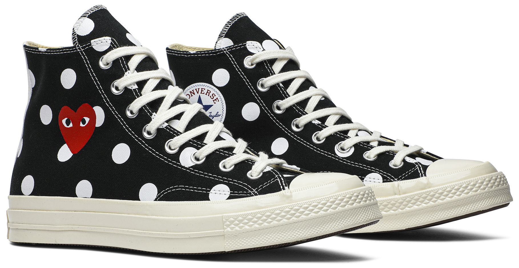 [157250C] MENS CONVERSE CHUCK TAYLOR ALL STAR 70 HI 'COMME DES GARCONS PLAY POLKA DOT BLACK'