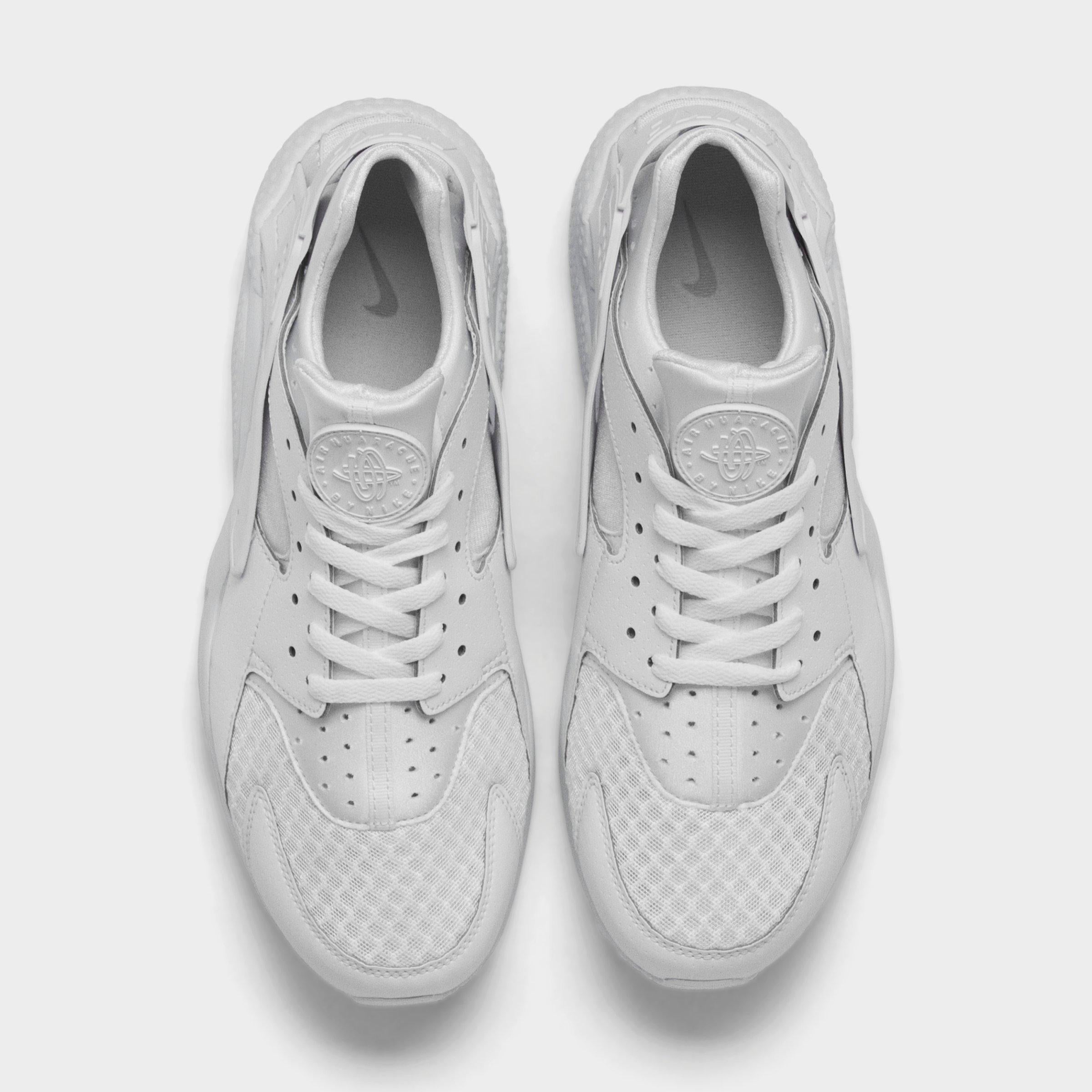 [318429-111] MENS NIKE AIR HUARACHE WHITE PLATINUM
