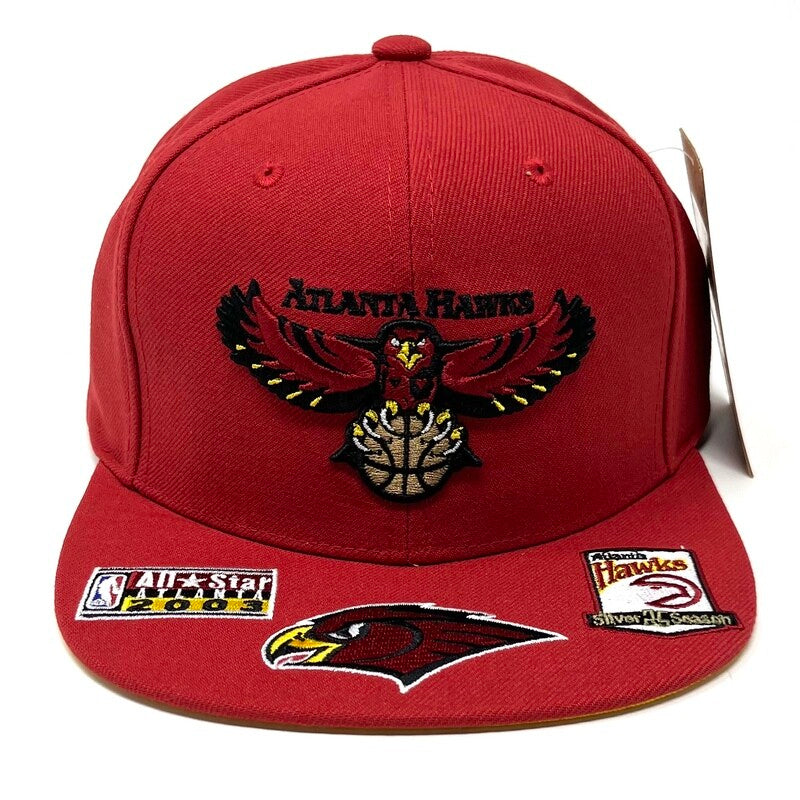 MENS MITCHELL & NESS NBA FRONT FACE SNAPBACK HWC HAWKS - RED