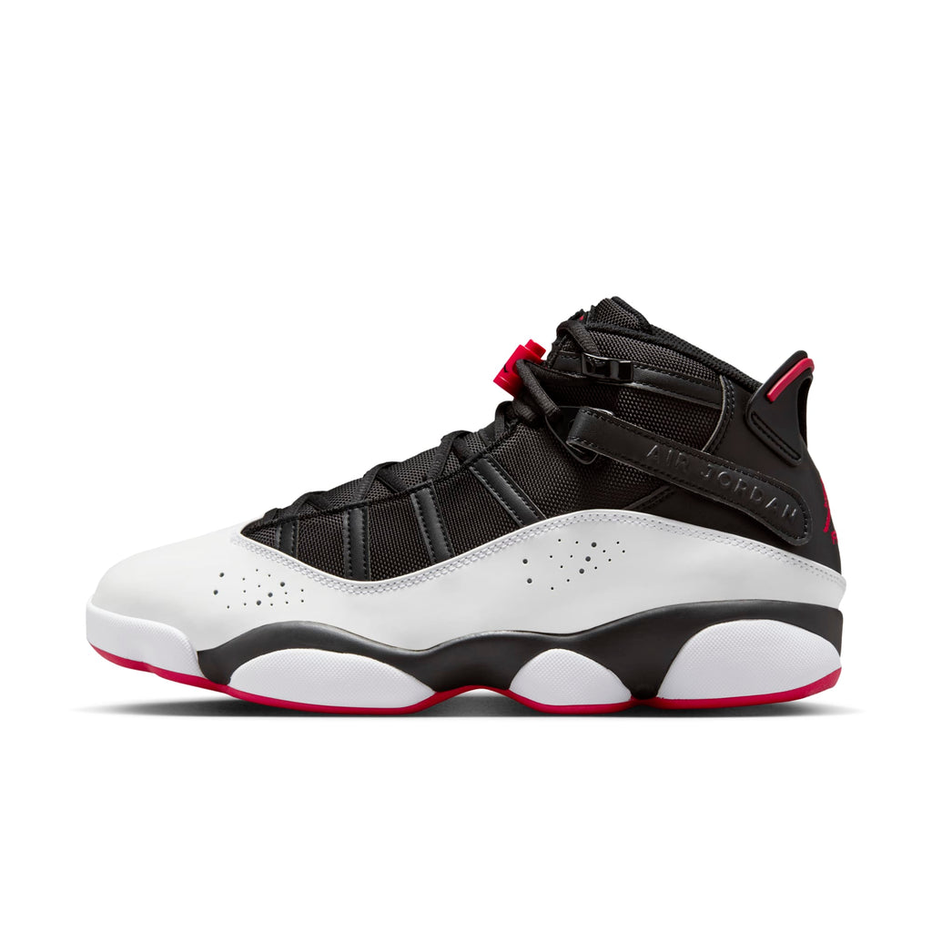 [322992-067] Mens Air Jordan RETRO 6 RINGS 'BLACK WHITE VARSITY RED'