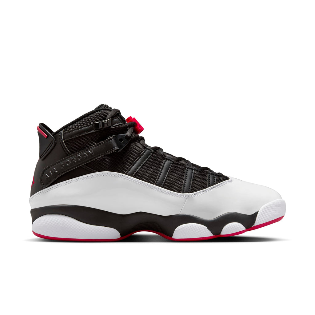 [322992-067] Mens Air Jordan RETRO 6 RINGS 'BLACK WHITE VARSITY RED'