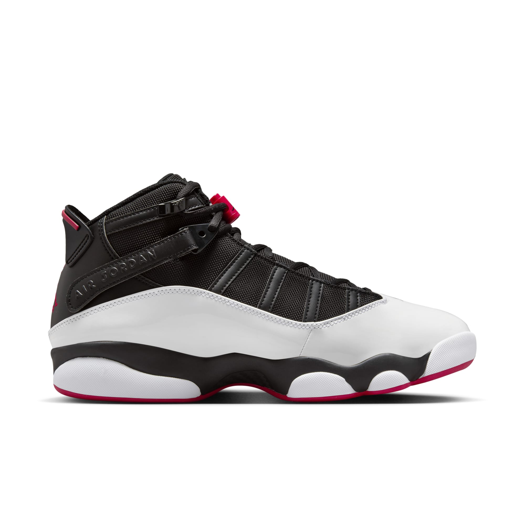 [322992-067] Mens Air Jordan RETRO 6 RINGS 'BLACK WHITE VARSITY RED'