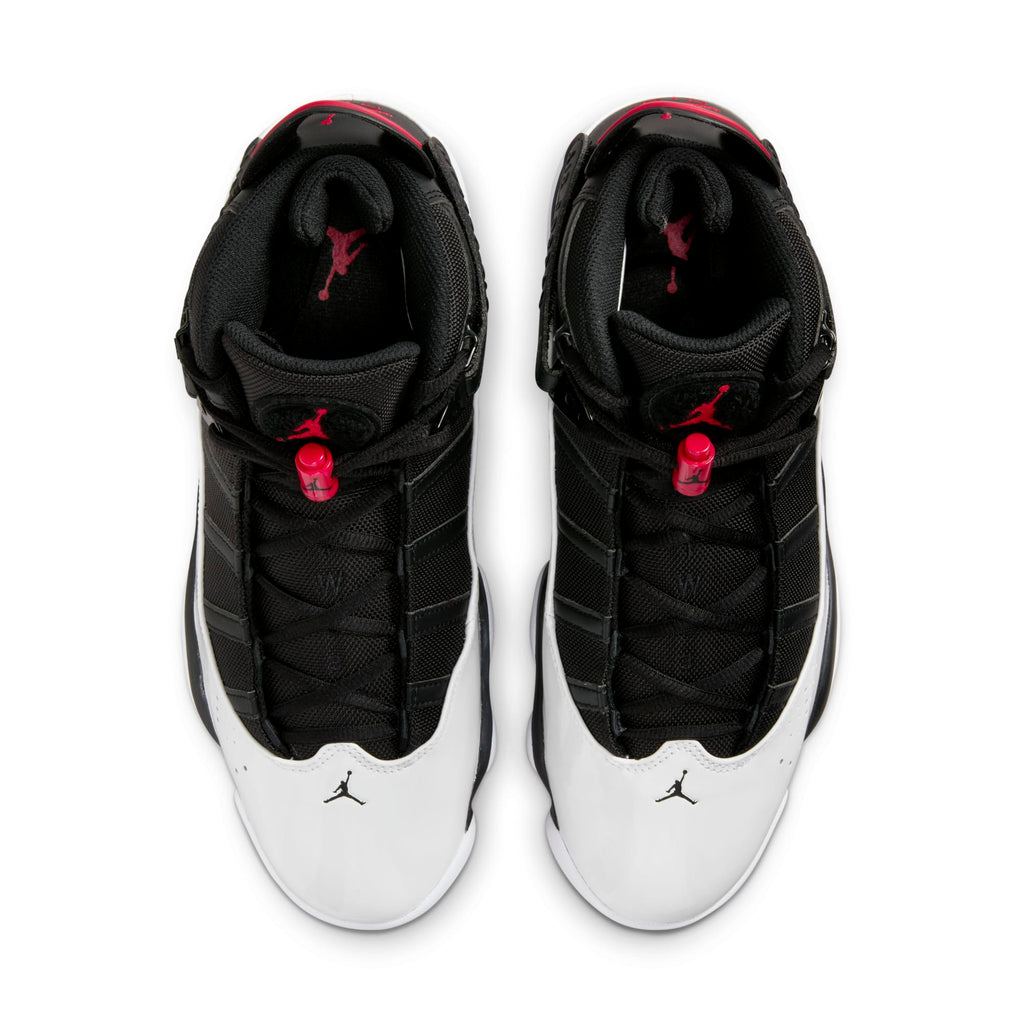 [322992-067] Mens Air Jordan RETRO 6 RINGS 'BLACK WHITE VARSITY RED'