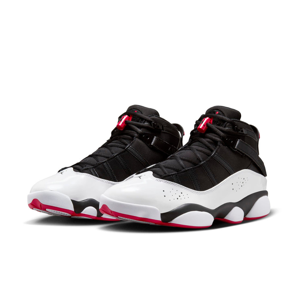 [322992-067] Mens Air Jordan RETRO 6 RINGS 'BLACK WHITE VARSITY RED'