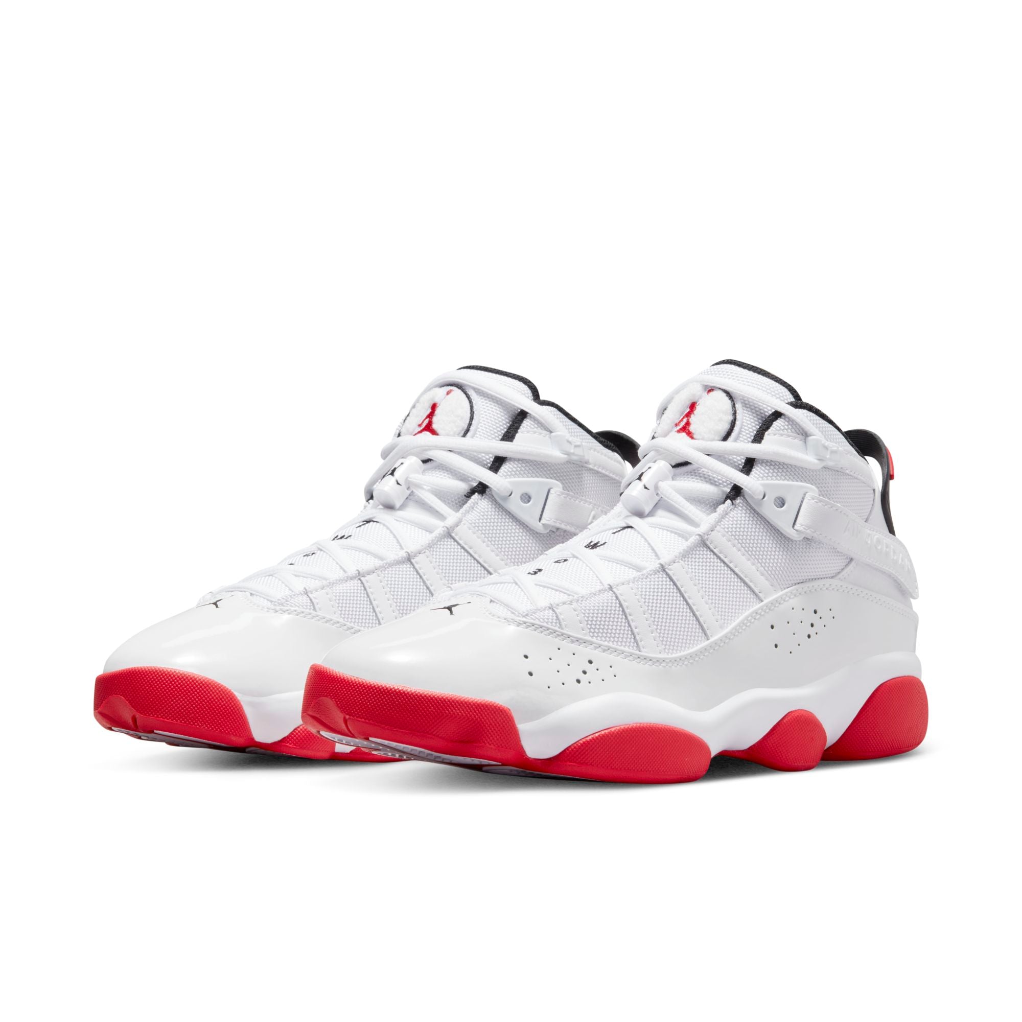 [322992-160] Mens Air Jordan 6 RINGS 'WHITE UNIVERSITY RED BLACK'
