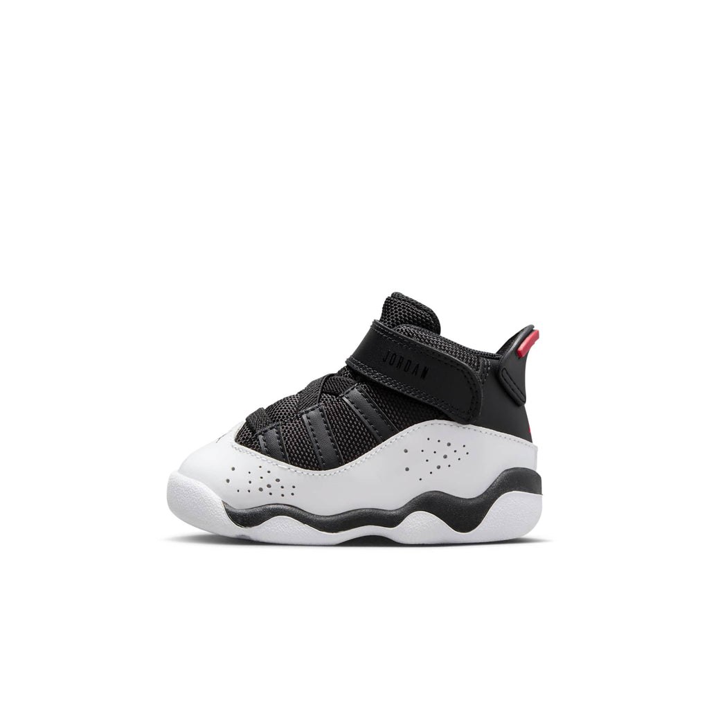 [323420-067] TODDLERS AIR JORDAN RETRO 6 RINGS 'BLACK WHITE UNIVERSITY RED (TD)'