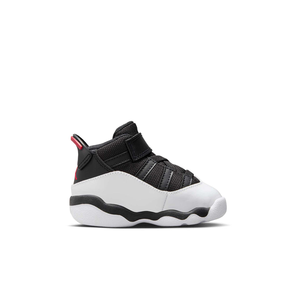 [323420-067] TODDLERS AIR JORDAN RETRO 6 RINGS 'BLACK WHITE UNIVERSITY RED (TD)'