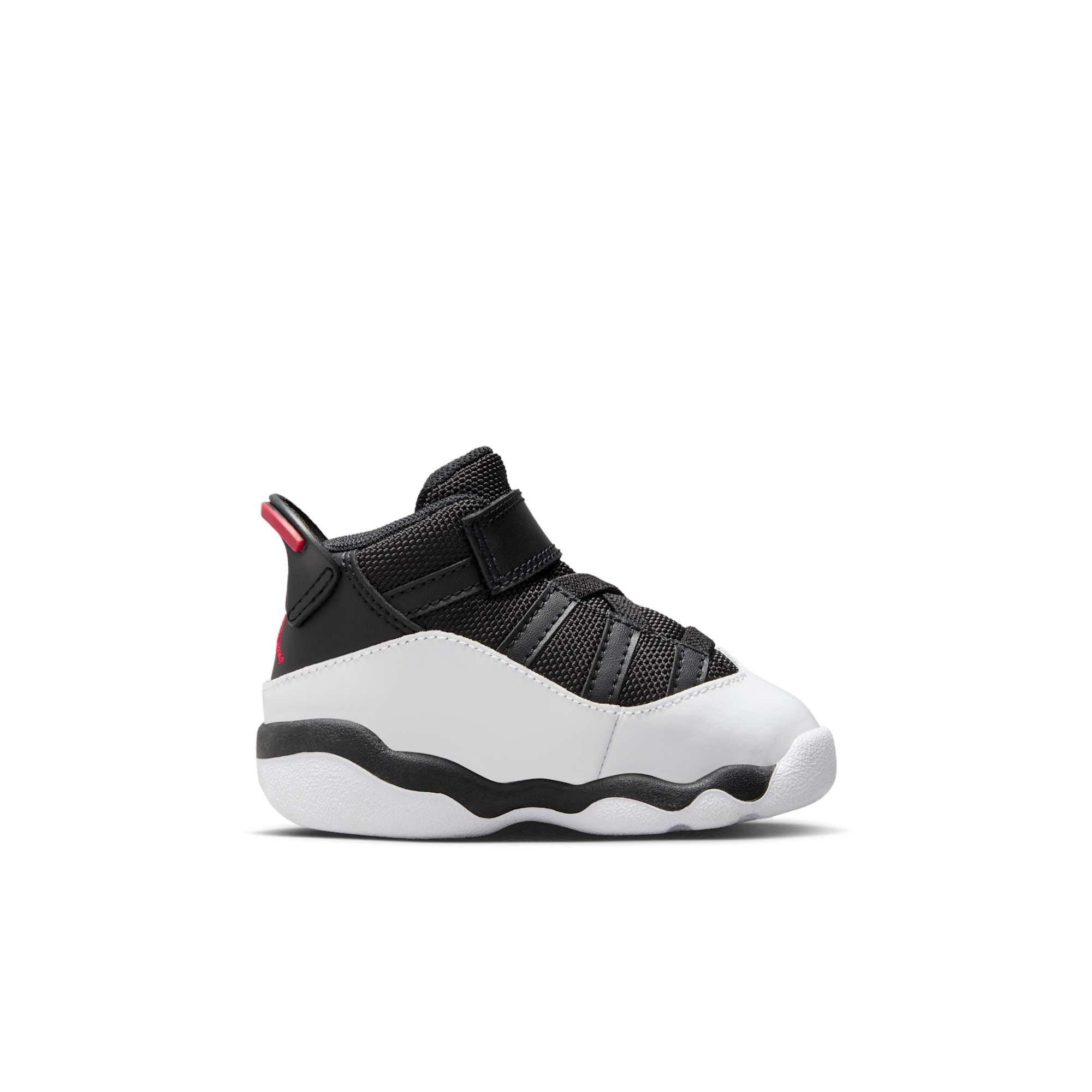 [323420-067] TODDLERS AIR JORDAN RETRO 6 RINGS 'BLACK WHITE UNIVERSITY RED (TD)'