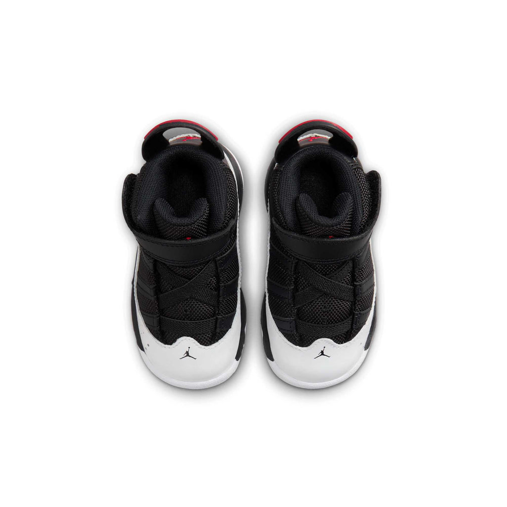 [323420-067] TODDLERS AIR JORDAN RETRO 6 RINGS 'BLACK WHITE UNIVERSITY RED (TD)'