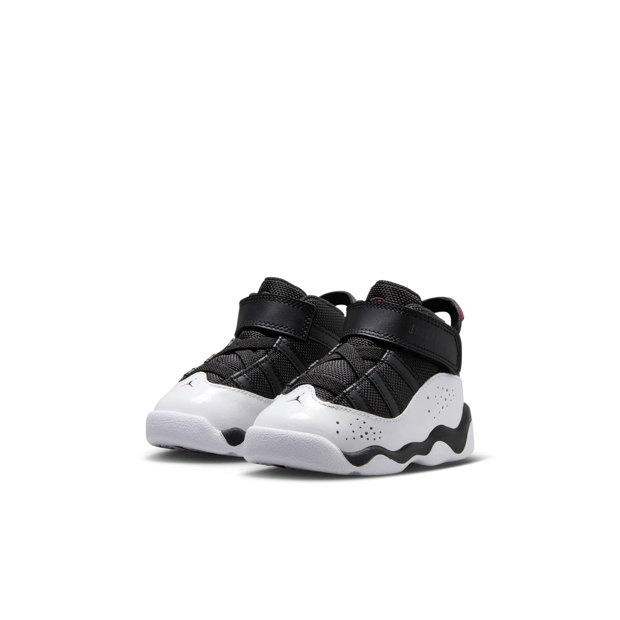 [323420-067] TODDLERS AIR JORDAN RETRO 6 RINGS 'BLACK WHITE UNIVERSITY RED (TD)'