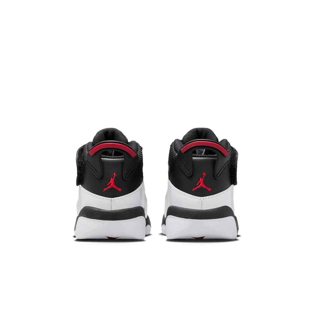 [323420-067] TODDLERS AIR JORDAN RETRO 6 RINGS 'BLACK WHITE UNIVERSITY RED (TD)'