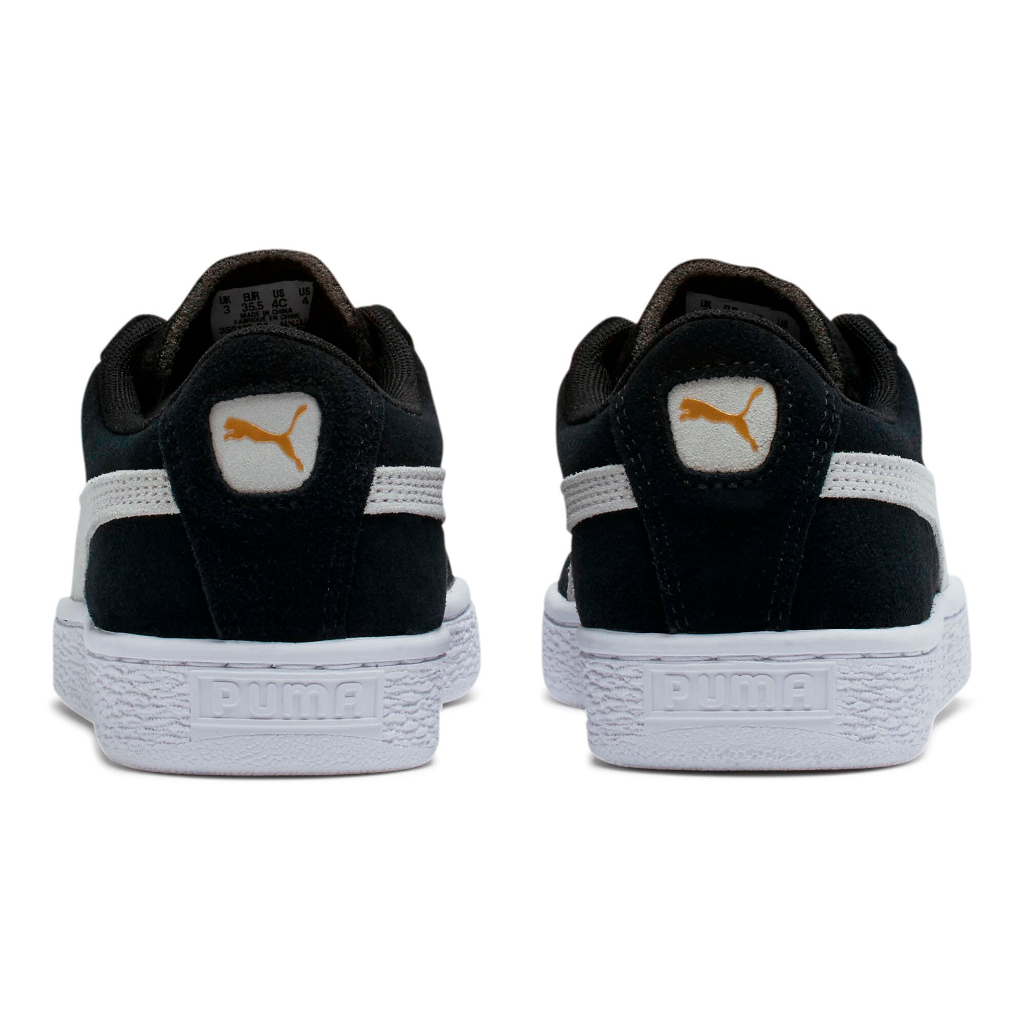 [355110-01] Youth PUMA SUEDE JR 'BLACK WHITE'