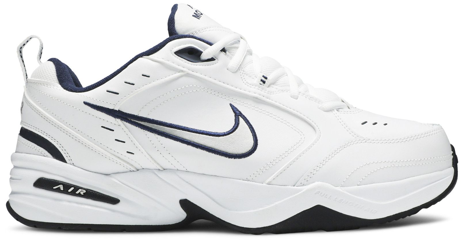 [416355-102] MENS NIKE AIR MONARCH IV 4E 'WHITE/MIDNIGHT NAVY/WHITE/METALLIC SILVER'