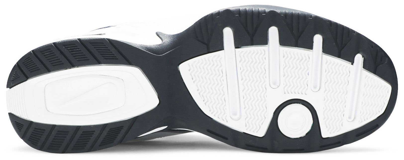 [416355-102] MENS NIKE AIR MONARCH IV 4E 'WHITE/MIDNIGHT NAVY/WHITE/METALLIC SILVER'