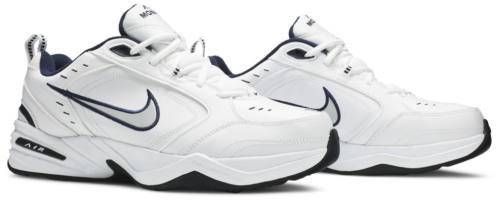[416355-102] MENS NIKE AIR MONARCH IV 4E 'WHITE/MIDNIGHT NAVY/WHITE/METALLIC SILVER'