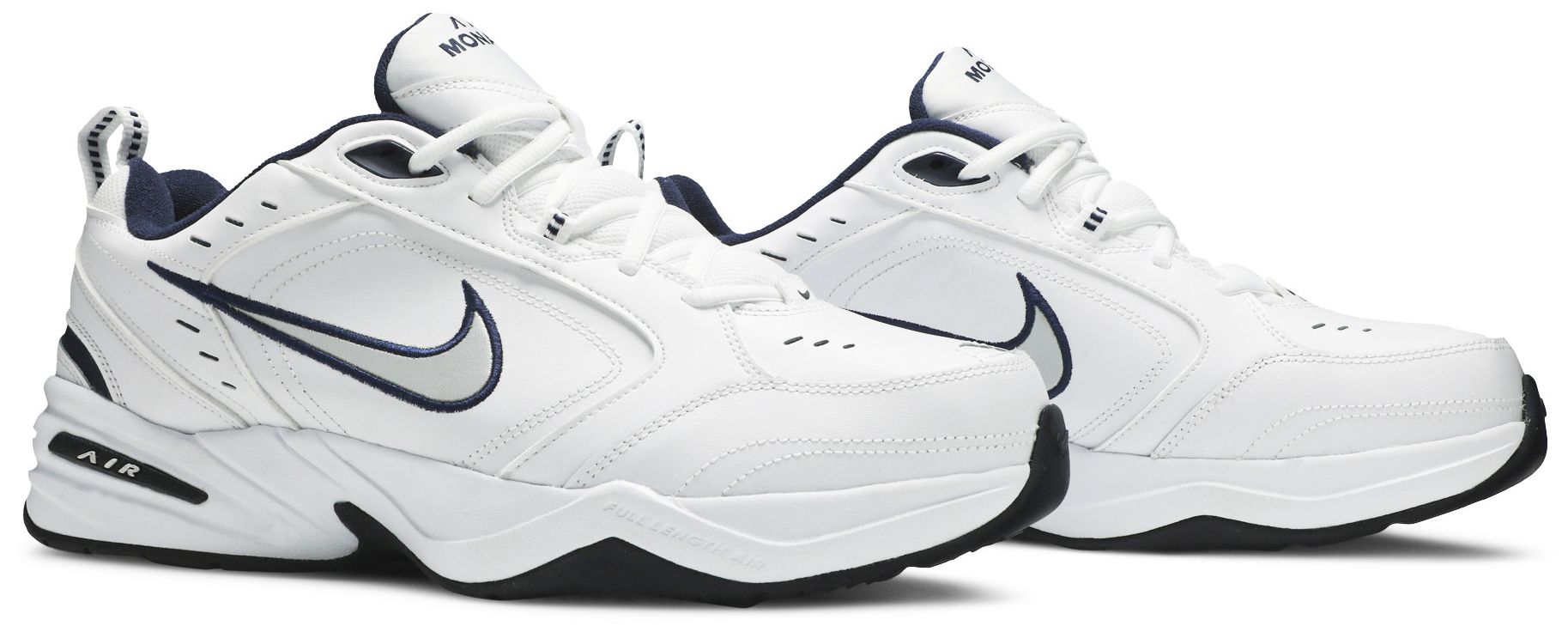 [416355-102] MENS NIKE AIR MONARCH IV 4E 'WHITE/MIDNIGHT NAVY/WHITE/METALLIC SILVER'