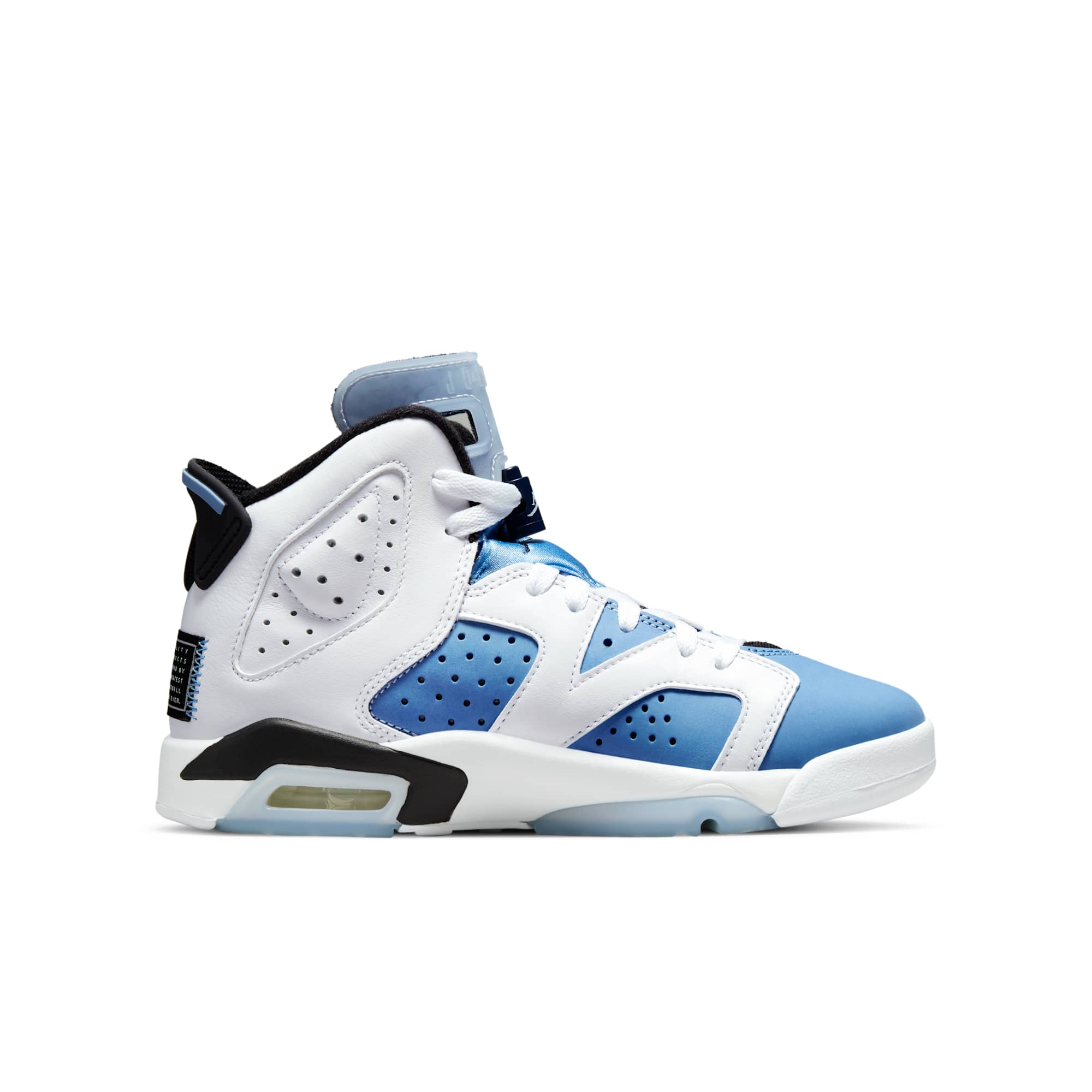 [384665-410] GRADE SCHOOL AIR JORDAN RETRO 6 'UNC WHITE'